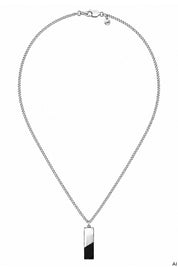 Halskette 925 Sterling Silber rhodiniert Onyx schwarz