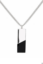 Halskette 925 Sterling Silber rhodiniert Onyx schwarz