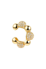 Ear Cuff 925 Sterling Silber vergoldet mit weißem Zirkonia Bubble