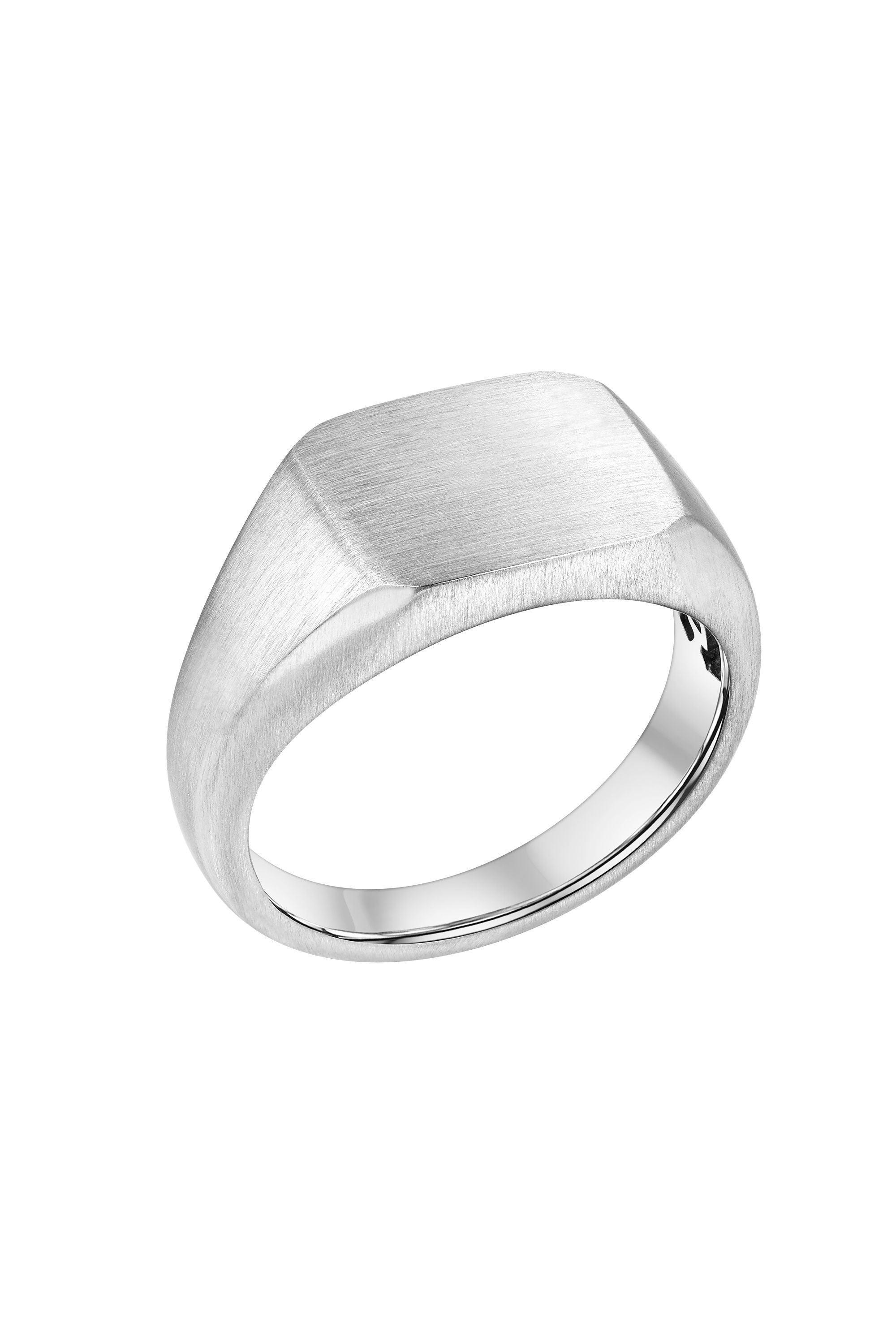 Ring 925 Sterling Silber matt rhodiniert edged