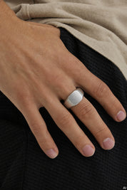 Ring 925 Sterling Silber matt rhodiniert edged
