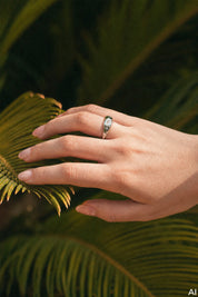 Ring Silber 925 rhodiniert mit weißem Baguette-Zirkonia