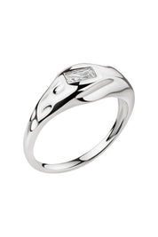 Ring Silber 925 rhodiniert mit weißem Baguette-Zirkonia