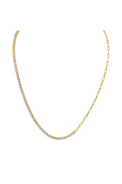 Halskette 925 Sterling Silber vergoldet Tennis Zirkonia