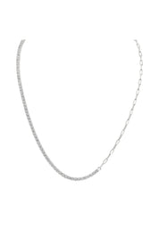 Halskette 925 Sterling Silber rhodiniert Tennis Zirkonia