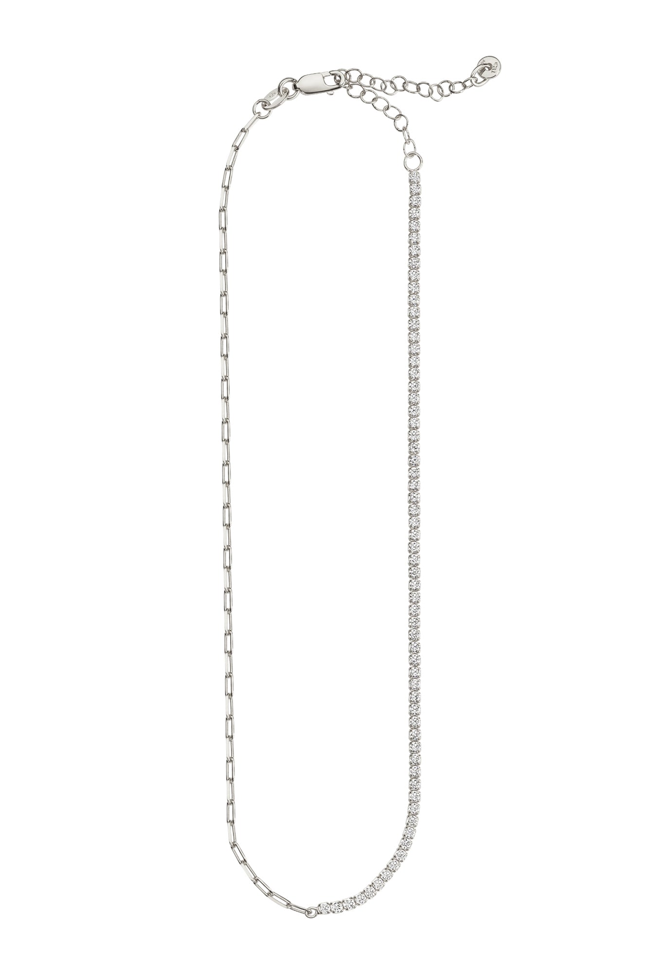 Halskette 925 Sterling Silber rhodiniert Tennis Zirkonia