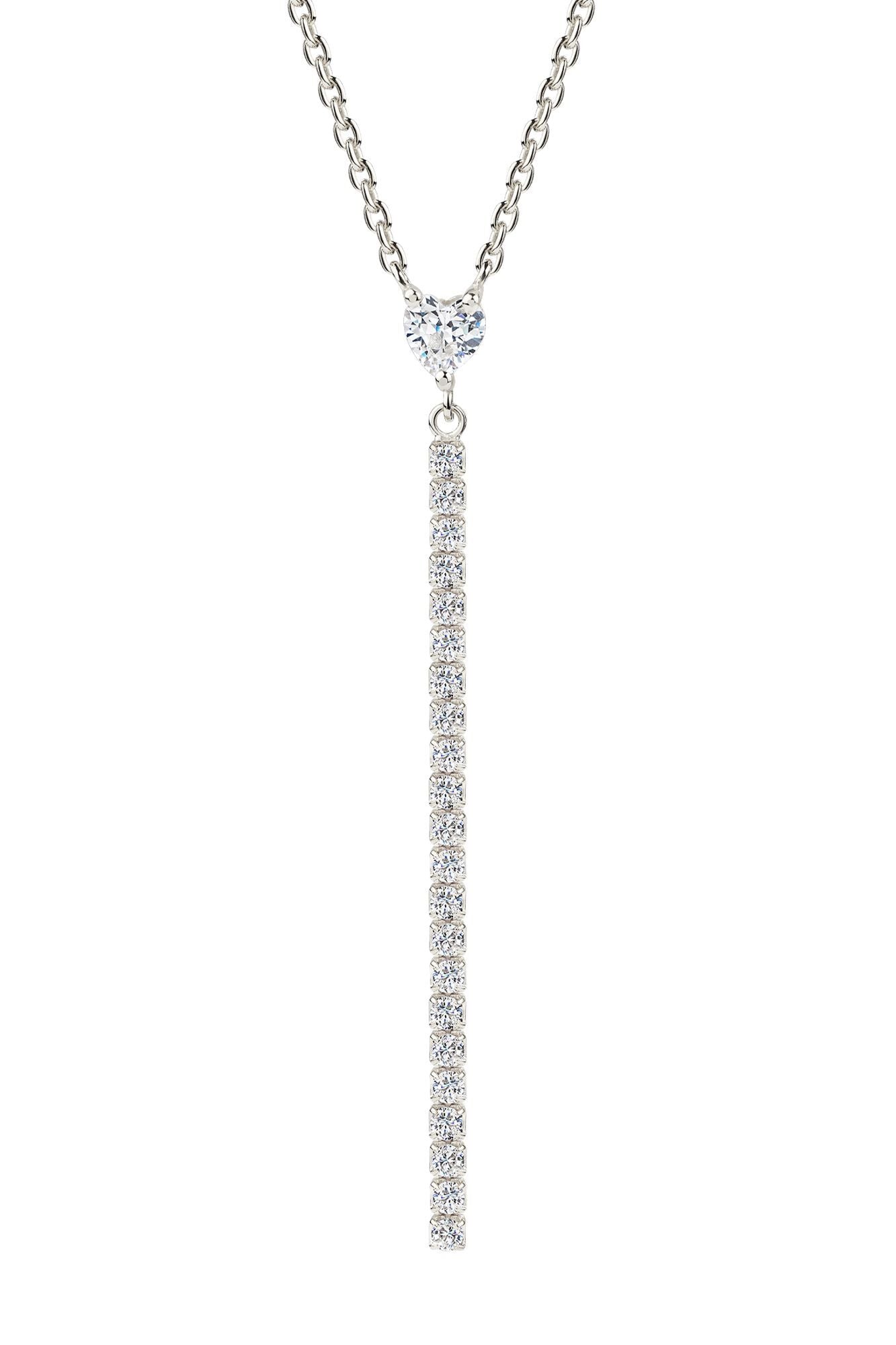 Halskette 925 Sterling Silber rhodiniert Zirkonia Herz