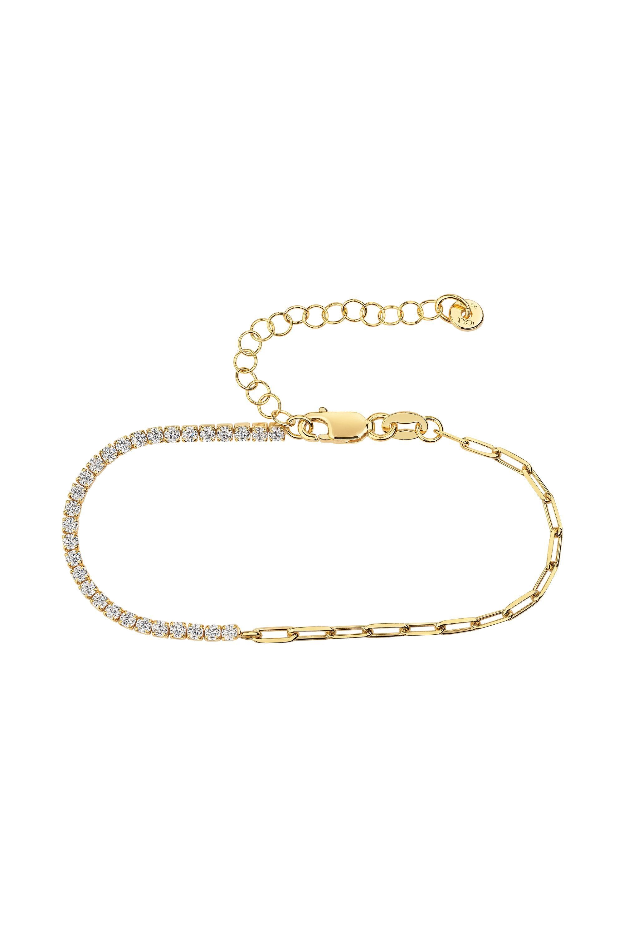 Armband 925 Sterling Silber vergoldet Zirkonia Tennis