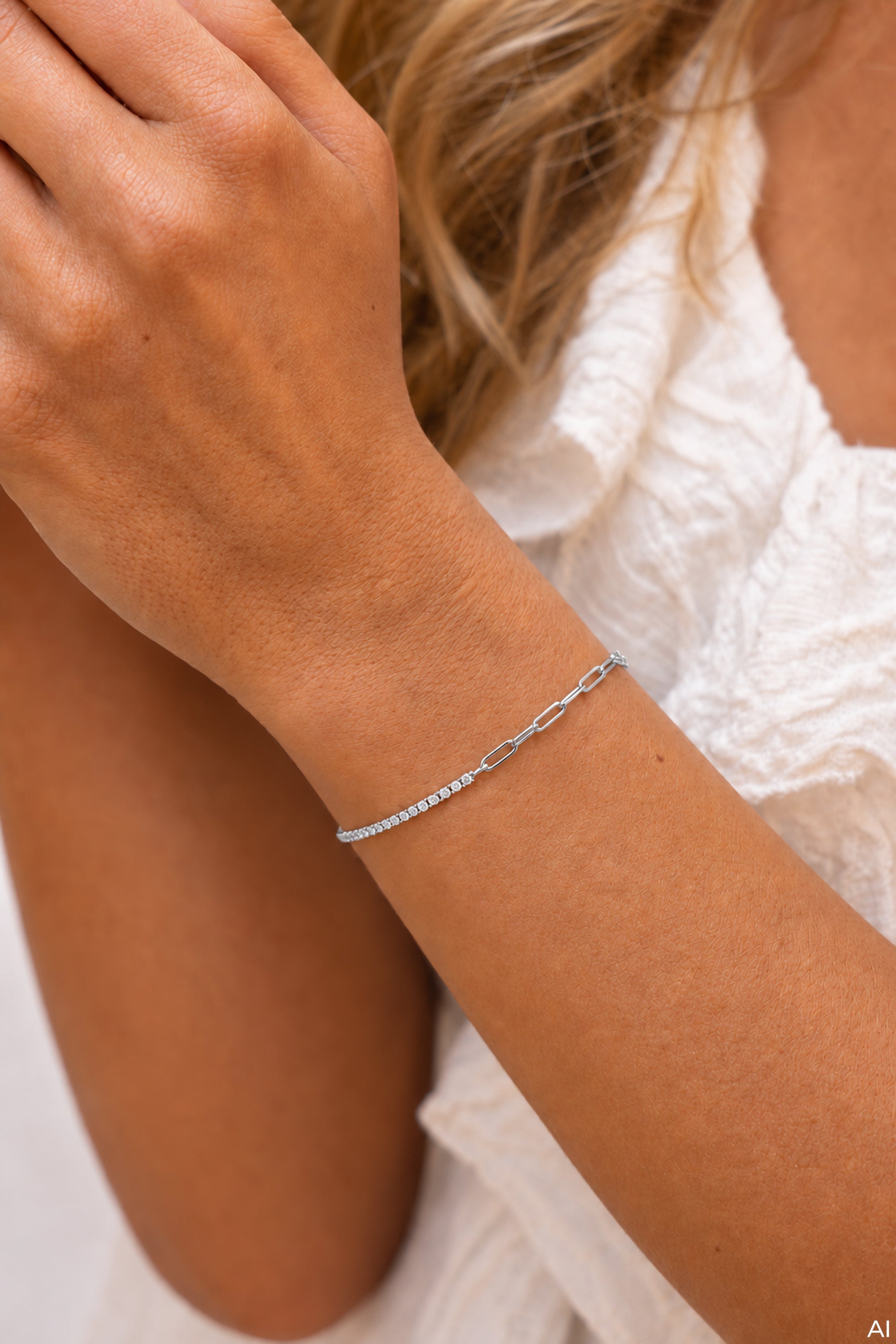 Armband 925 Sterling Silber rhodiniert Zirkonia Tennis