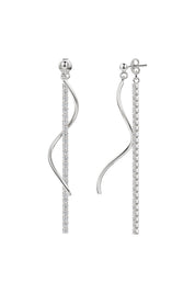 Ohrringe 925 Sterling Silber rhodiniert Zirkonia zweiteilig