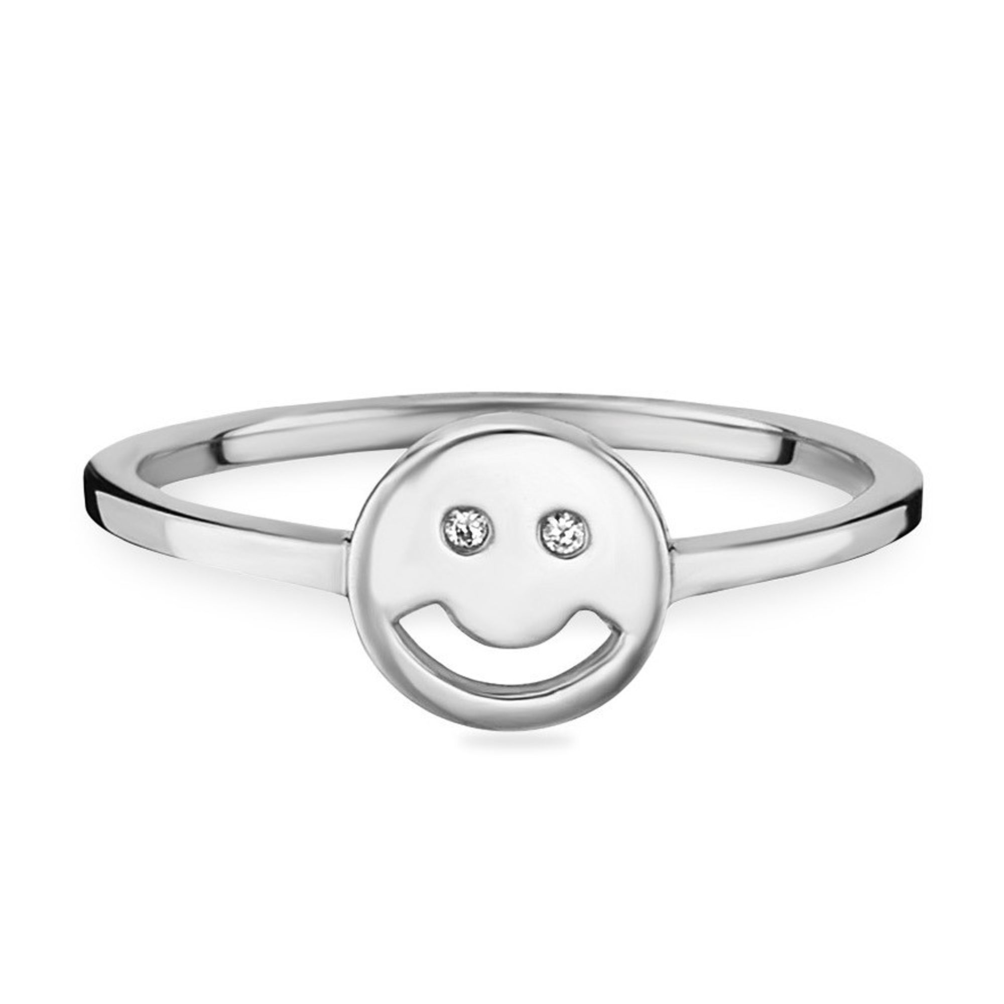 Ring 925 Sterling Silber rhodiniert Smile