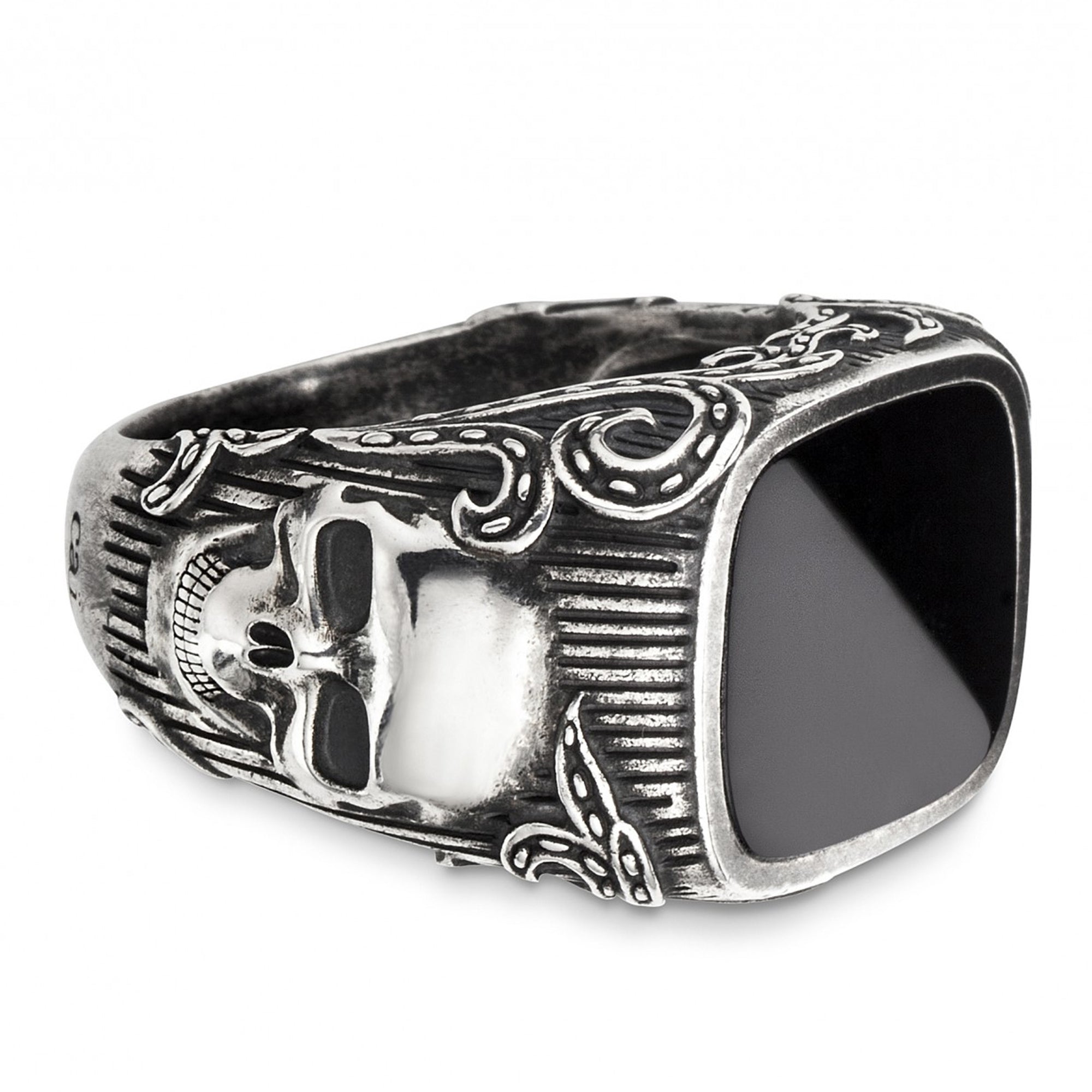 Ring 925/- Sterling Silber Onyx schwarz