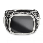 Ring 925/- Sterling Silber Onyx schwarz