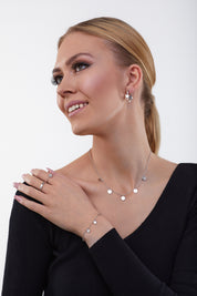 Creolen Boho dangling hoops 925 Sterling Silber rhodiniert