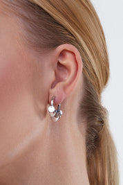 Creolen Boho dangling hoops 925 Sterling Silber rhodiniert