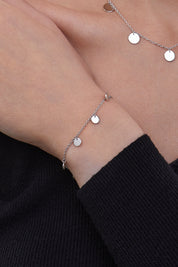 Armband 925 Sterling Silber rhodiniert Plättchen Boho