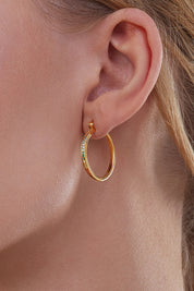 Creolen 925/-Sterling Silber vergoldet Zirkonia bunt Rainbow