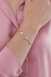 Armband 925/- Sterling Silber bicolor Mondzyklus Luna