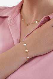 Armband 925/- Sterling Silber bicolor Mondzyklus Luna