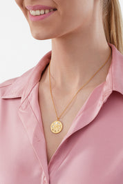 Anhänger mit Kette 925/- Sterling Silber bicolor Mondzyklus Luna