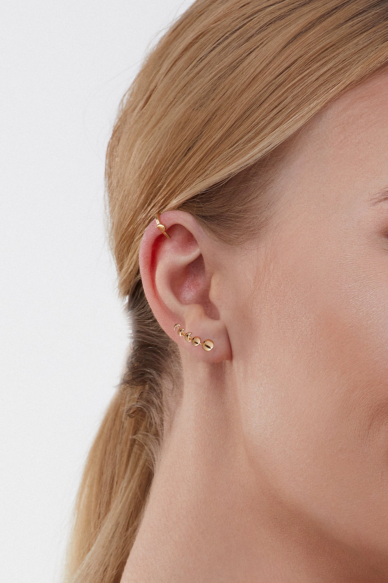 Ear Cuff 925 Silber vergoldet Mond Luna