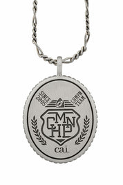 Anhänger mit Kette 925/- Silber satiniert oxidiert Champion Wappen