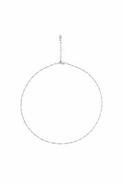 Collier 925/- Sterling Silber Schlangenkette vierseitig diamantiert gedreht  rhodiniert