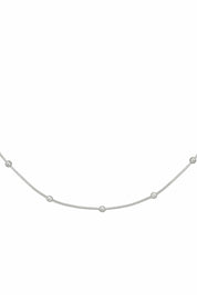 Collier 925/- Sterling Silber Schlangenkette vierseitig diamantiert mit Kugeln rhodiniert