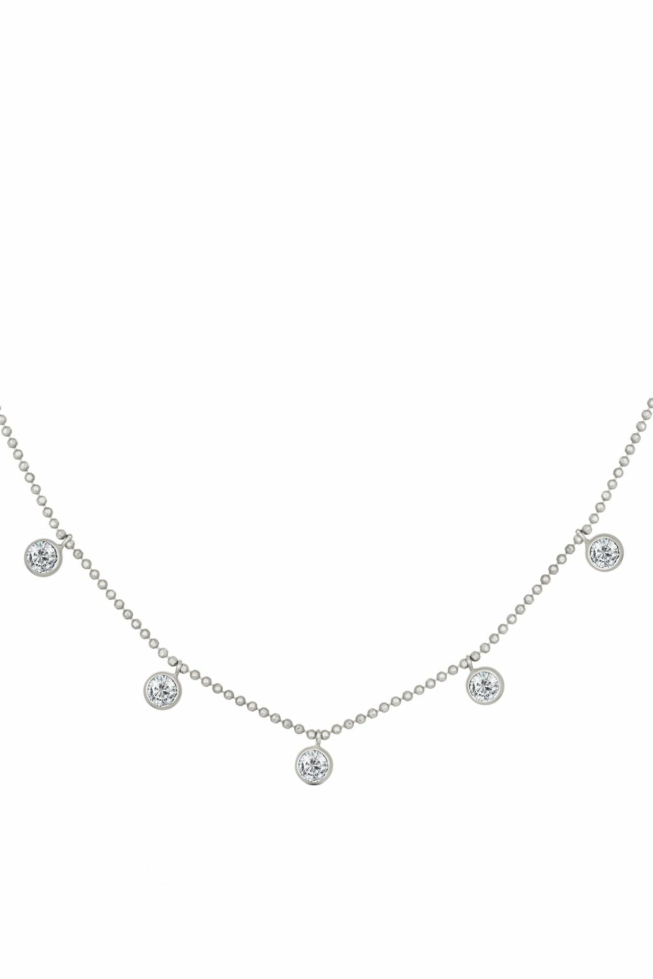 Collier 925/- Sterling Silber rhodiniert Anhänger rund Zirkonia