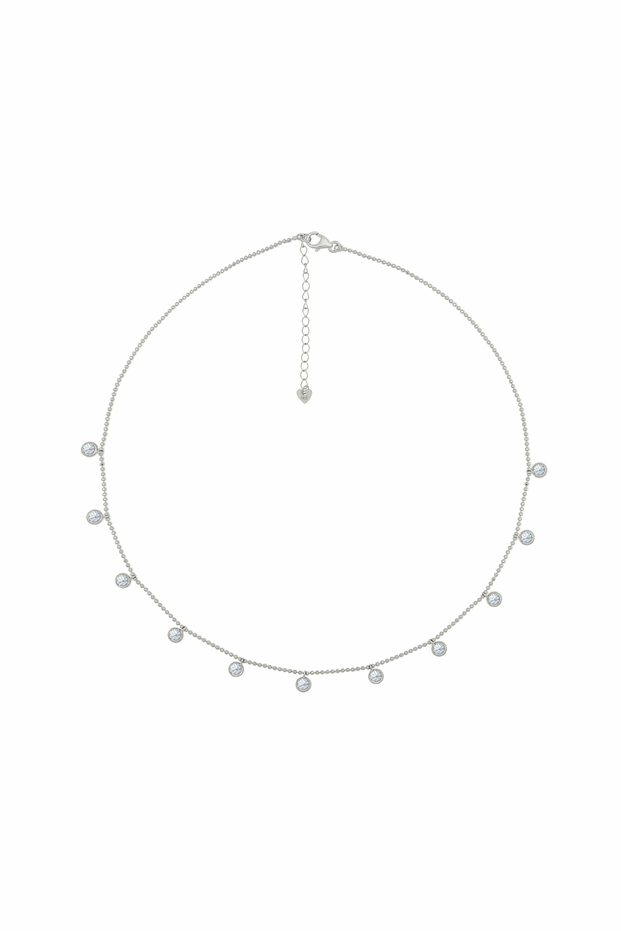 Collier 925/- Sterling Silber rhodiniert Anhänger rund Zirkonia