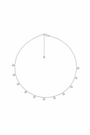 Collier 925/- Sterling Silber rhodiniert Anhänger rund Zirkonia