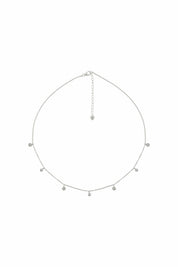 Collier 925/- Sterling Silber rhodiniert Anhänger Plättchen Zirkonia