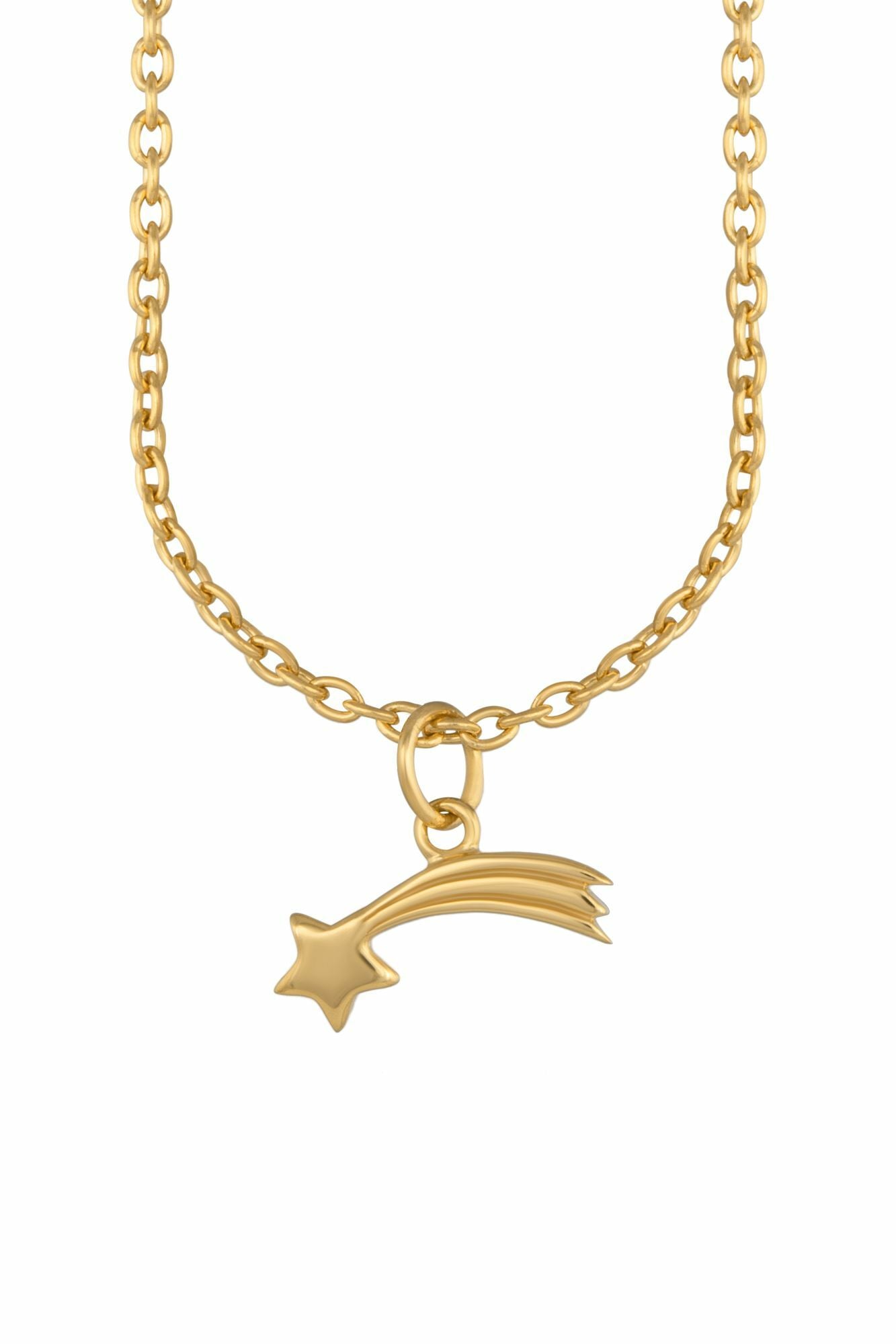 Anhänger mit Kette 925/- Sterling Silber vergoldet Sternschnuppe