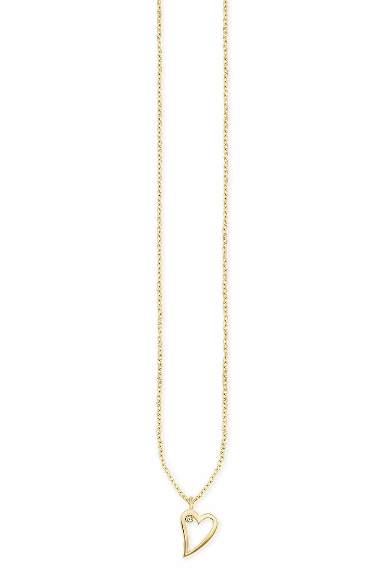 Anhänger mit Kette 925/- Sterling Silber vergoldet Zirkonia Herz