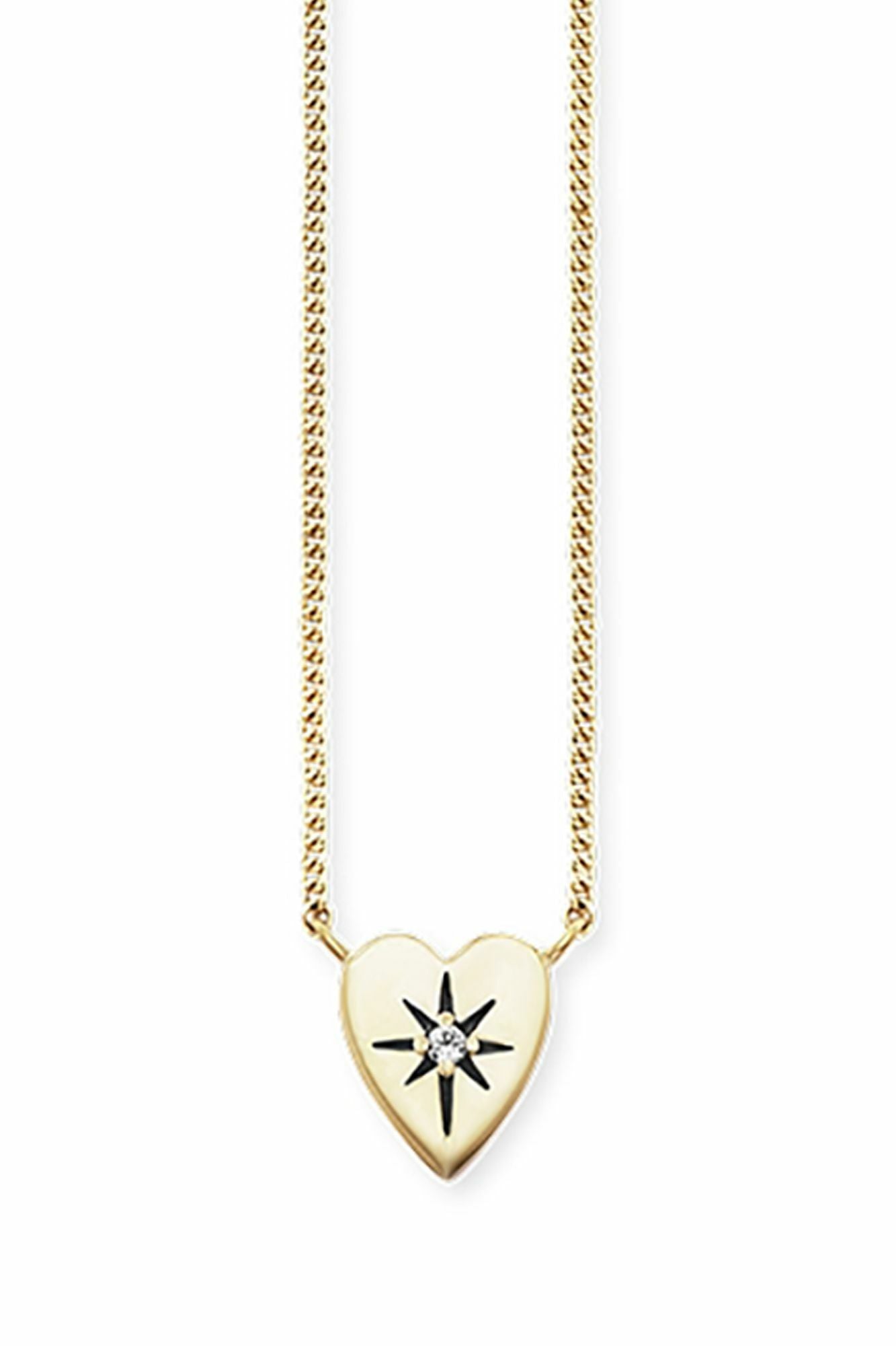 Collier 925/- Sterling Silber vergoldet Zirkonia Herz