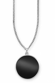 Anhänger mit Kette 925 Sterling Silber rhodiniert Onyx