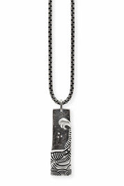 Anhänger mit Kette 925/- Sterling Silber oxidiert Wellen