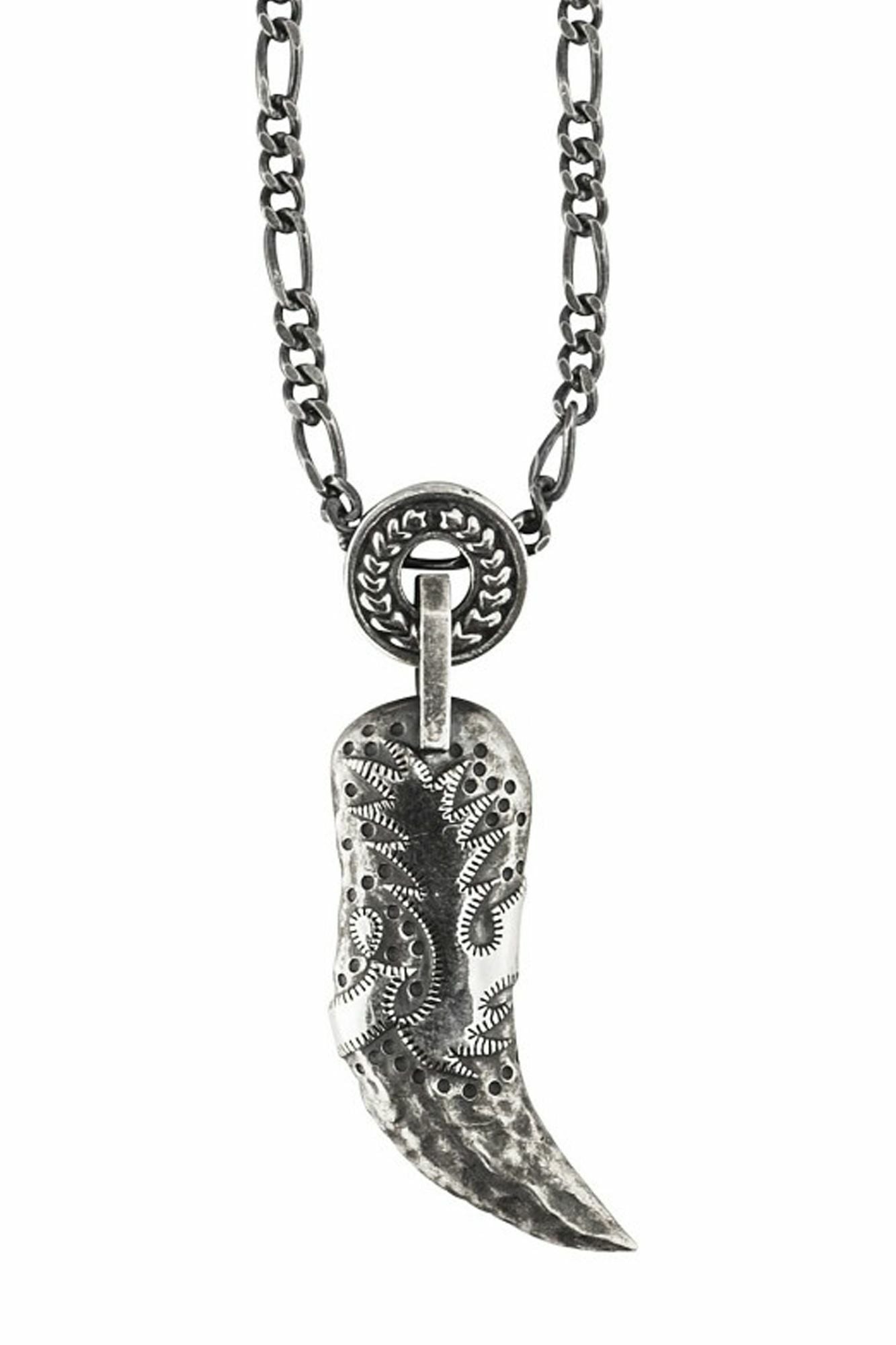 Anhänger mit Kette 925/- Sterling Silber oxidiert Tigerzahn