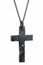 Halskette 925 Sterling Silber oxidiert Kreuz
