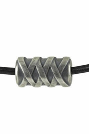 Halskette Silber 925 rhodiniert und oxydiert 55cm lang mit Lederband