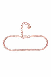 Armband 925/- Sterling Silber rosé vergoldet zweireihige Venezianer Kette