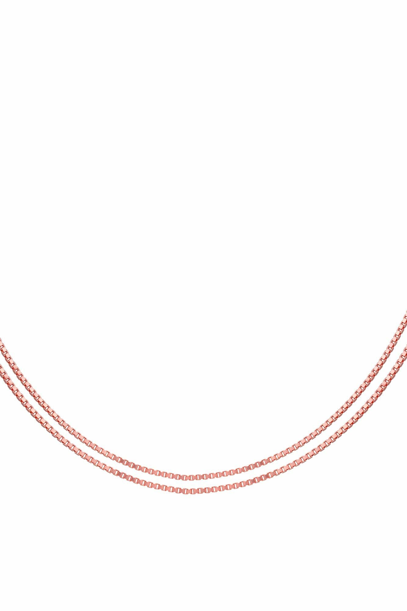 Collier 925/- Sterling Silber Venezianer Kette rosé vergoldet zweireihig
