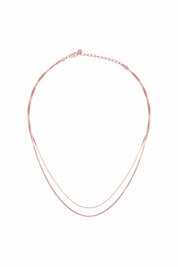 Collier 925/- Sterling Silber Venezianer Kette rosé vergoldet zweireihig