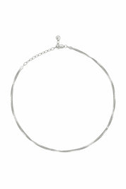 Collier Choker 925/- Sterling Silber Venezianer Kette rhodiniert zweireihig