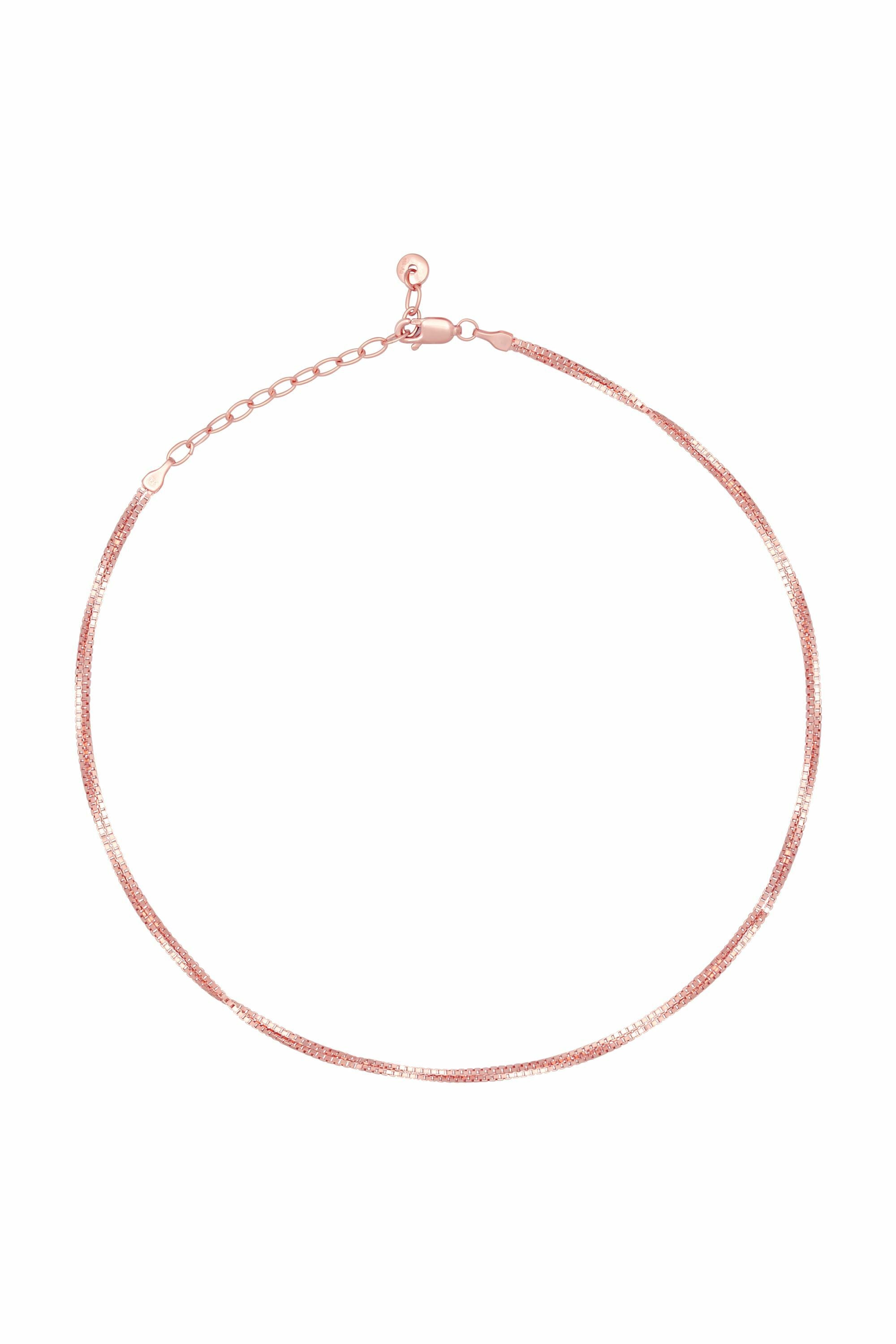 Collier Choker 925/- Sterling Silber Venezianer Kette rosé vergoldet zweireihig