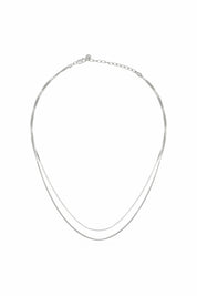 Collier 925/- Sterling Silber Venezianer Kette rhodiniert zweireihig