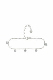 Armband 925/- Sterling Silber rhodiniert Anhänger rund Zirkonia