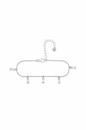 Armband 925/- Sterling Silber rhodiniert Anhänger Zirkonia Baguette