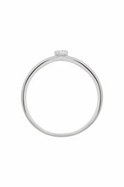 Ring 925/- Sterling Silber rhodiniert Hexagon mit Zirkonia Stacking