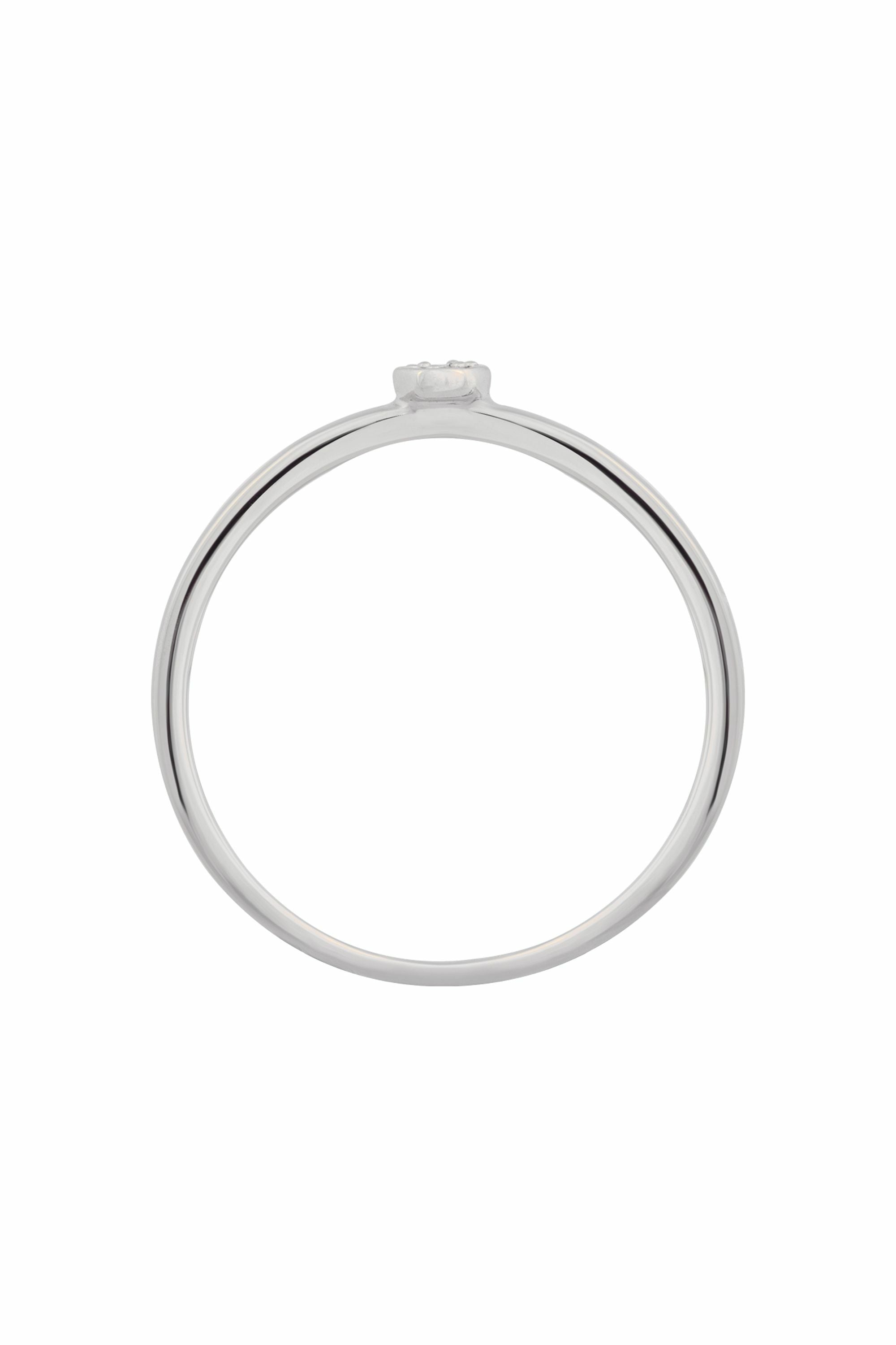 Ring 925/- Sterling Silber rhodiniert Hexagon mit Zirkonia Stacking